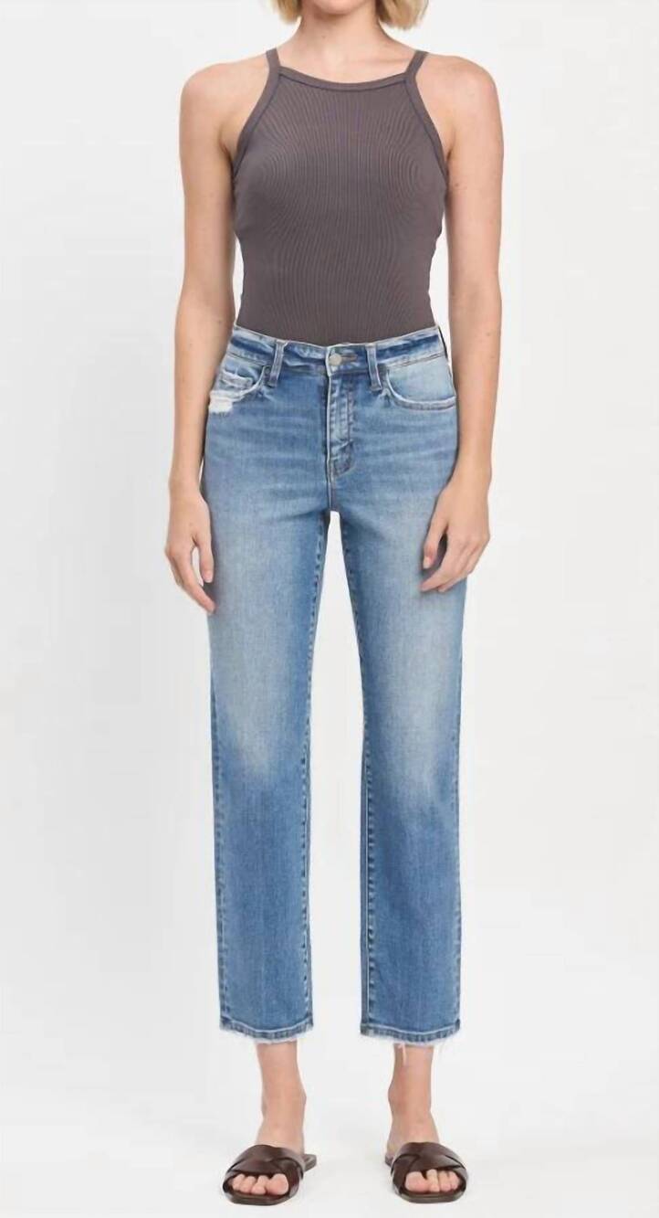 NEW VERVET BY FLYING MONKEY high rise tapered straight leg jean in lauren